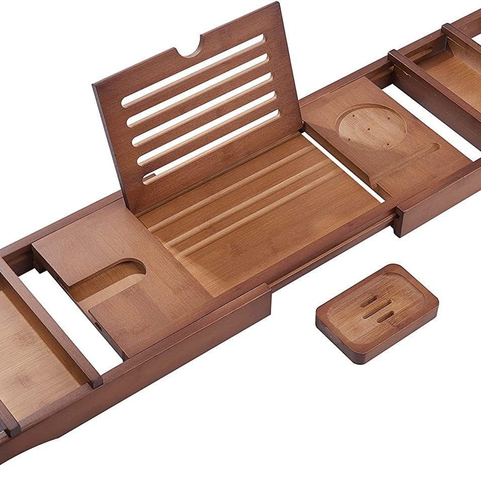 Bamboo Bath Caddy | Extendable & Non-Slip