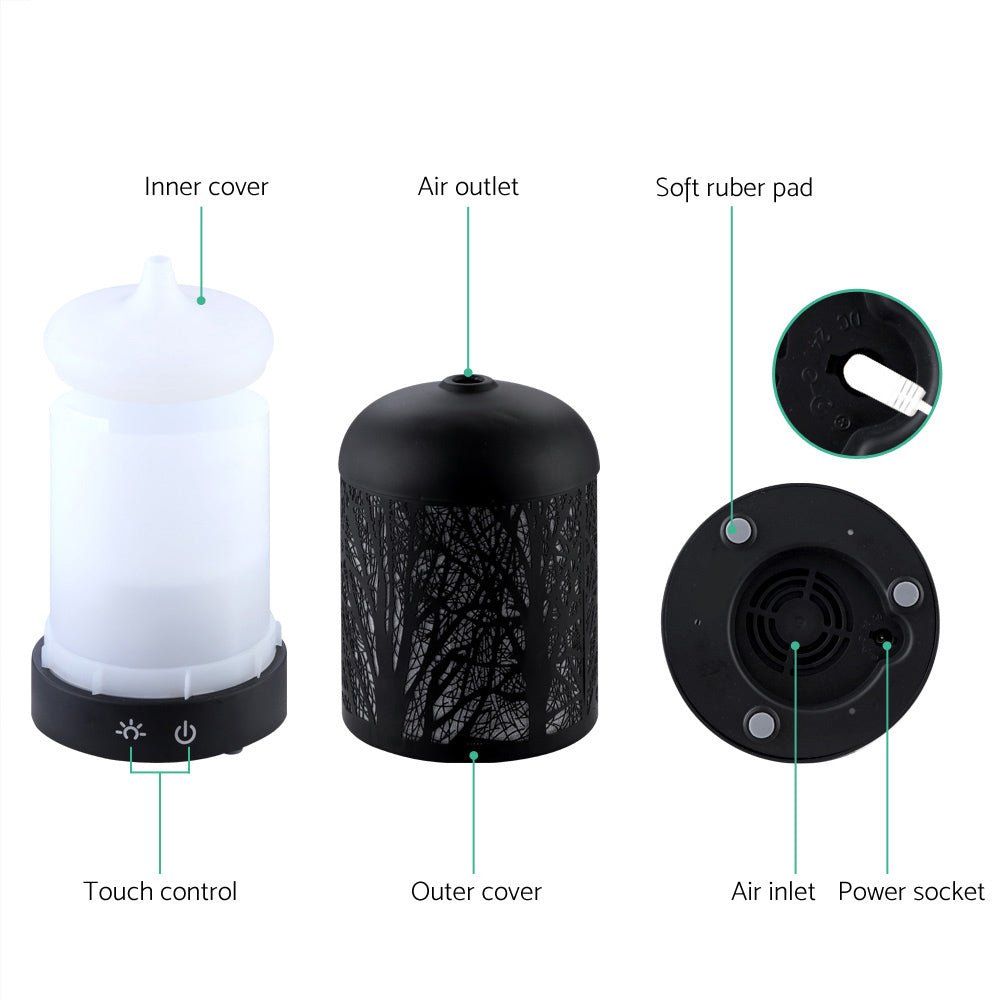 Ultrasonic Aroma Diffuser | Black | 160ml